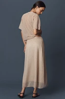 Theory Floral Lace A-Line Midi Skirt