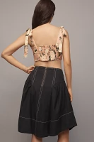 By Anthropologie Linen Blend A-Line Skirt