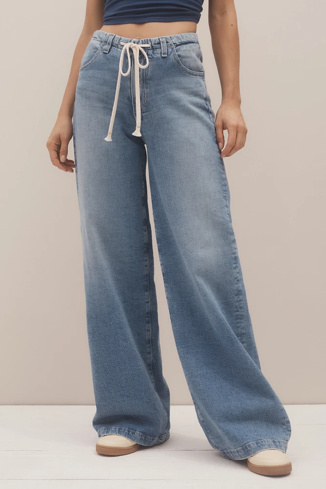 AG Stella Cinched High-Rise Wide-Leg Jeans