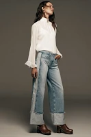 AG Adria Colorblock Low-Rise Wide-Leg Jeans