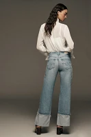 AG Adria Colorblock Low-Rise Wide-Leg Jeans