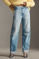 AG Mercer Cuff High-Rise Barrel-Leg Jeans