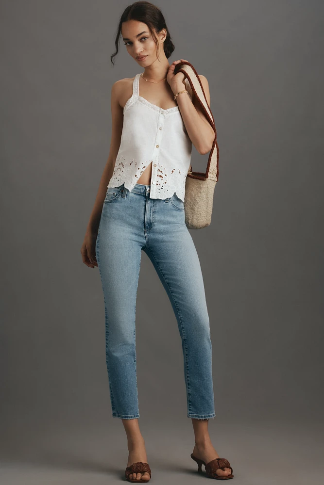 AG Mari Mid-Rise Crop Straight-Leg Jeans