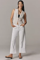 AG Saige High-Rise Wide-Leg Tie-Waist Crop Jeans