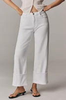 AG Saige High-Rise Wide-Leg Tie-Waist Crop Jeans