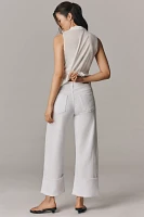 AG Saige High-Rise Wide-Leg Tie-Waist Crop Jeans
