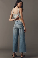 AG Saige High-Rise Paneled Crop Wide-Leg Jeans