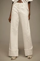 Joe's Jeans Trixie Trouser Cuffed High-Rise Wide-Leg