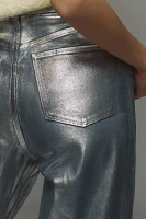 Joe's Jeans Mia Foil High-Rise Wide-Leg