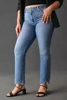 Paige Cindy High-Rise Raw Hem Straight Leg Jeans