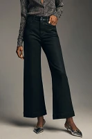 PAIGE Anessa Coated High-Rise Crop Wide-Leg Jeans