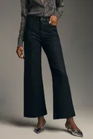 Paige Anessa Coated High-Rise Crop Wide-Leg Jeans