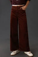 PAIGE Harper Corduroy High-Rise Wide-Leg Ankle Jeans