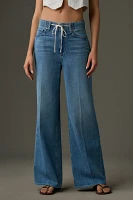 PAIGE Zoe High-Rise Tie-Waist Wide-Leg Jeans