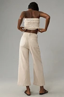 PAIGE Brooklyn High-Rise Crop Wide-Leg Jeans