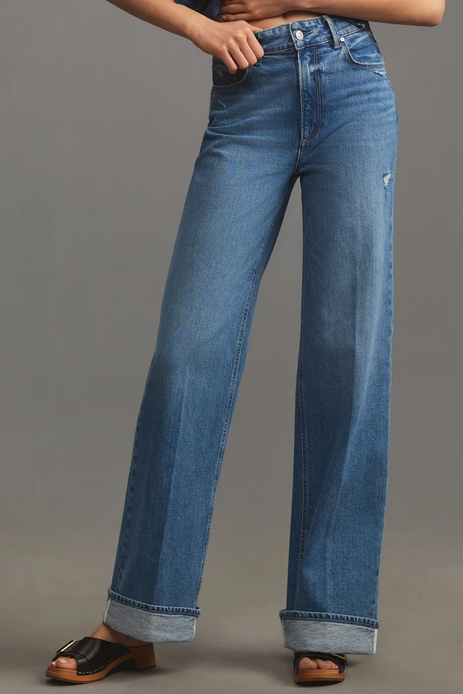 PAIGE Sasha Cuffed High-Rise Wide-Leg Jeans