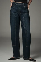 PAIGE Alexis Workwear High-Rise Tapered Jeans