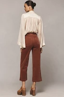 PAIGE Anessa Corduroy High-Rise Crop Wide-Leg Jeans