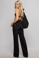 PAIGE Sasha High-Rise Wide-Leg Seamed Cuffed Jeans