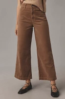 PAIGE Anessa Corduroy High-Rise Crop Wide-Leg Jeans