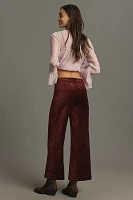 PAIGE Anessa Velvet Clean-Front High-Rise Crop Wide-Leg Jeans