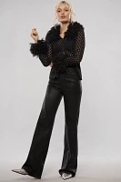 PAIGE Sasha Coated High-Rise Wide-Leg Jeans