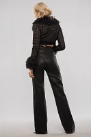 PAIGE Sasha Coated High-Rise Wide-Leg Jeans