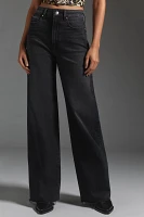 PAIGE Anessa High-Rise Wide-Leg Raw-Hem Jeans