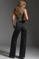 PAIGE Anessa High-Rise Wide-Leg Raw-Hem Jeans