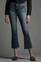 PAIGE Colette Petite High-Rise Raw-Hem Crop Flare Jeans