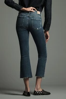 PAIGE Colette Petite High-Rise Raw-Hem Crop Flare Jeans