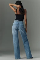 PAIGE Sasha Embellished High-Rise Wide-Leg Jeans