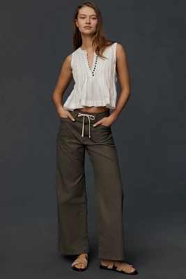 PAIGE Ari High-Rise Wide-Leg Tie-Waist Jeans