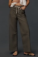 PAIGE Ari High-Rise Wide-Leg Tie-Waist Jeans