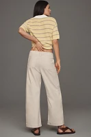 PAIGE Arellia Tie-Waist High-Rise Tapered Jeans