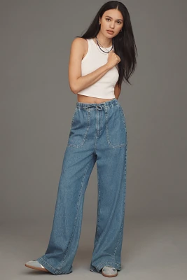 PAIGE Rumi High-Rise Wide-Leg Tie-Waist Jeans
