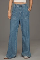 PAIGE Rumi High-Rise Wide-Leg Tie-Waist Jeans