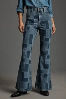 Lee Patchwork High-Rise Flare Jeans