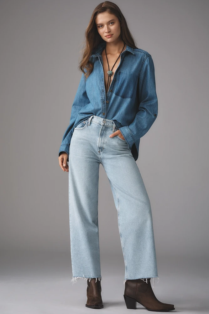 AGOLDE Ren High-Rise Crop Wide-Leg Jeans