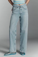 AGOLDE Echo High-Rise Foldover-Waist Tapered Jeans