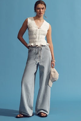 Unpublished Reece Drawstring High-Rise Wide-Leg Jeans