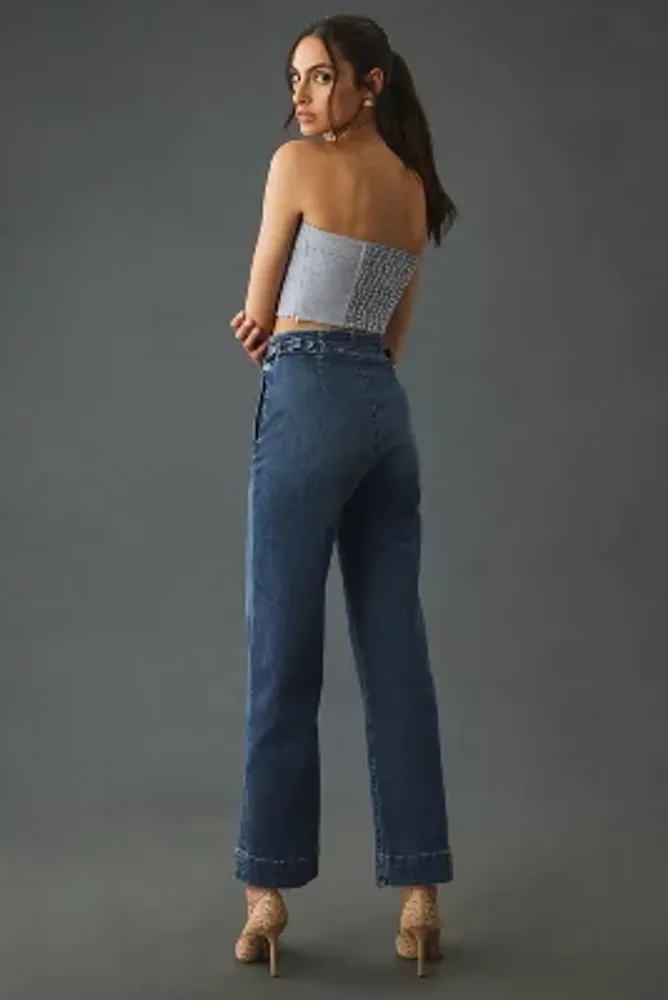 MOTHER The Cinch Greaser High-Rise Wide-Leg Ankle Jeans