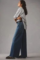 MOTHER Swisher Sneak Fray Mid-Rise Wide-Leg Jeans