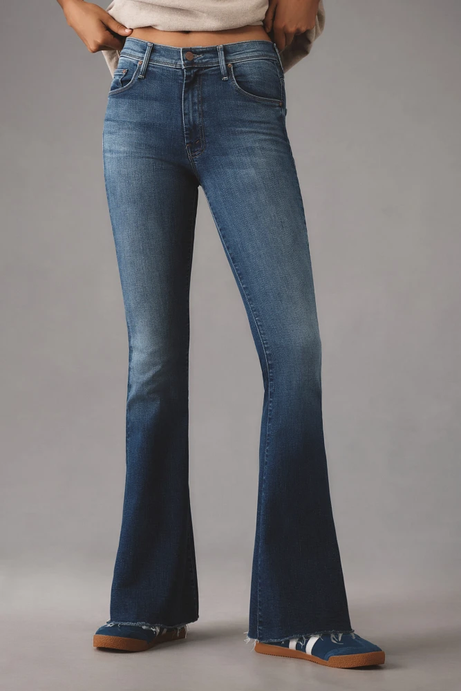 MOTHER Cruiser Sneak Straight Mid-Rise Fray Jeans