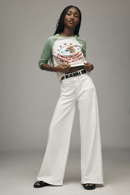 MOTHER The Undercover Sneak Patch Pocket High-Rise Wide-Leg Jeans