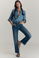 Mother The Rambler Zip Flood High-Rise Wide-Leg Jeans