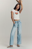 MOTHER The Shoelace Fun Dip High-Rise Wide-Leg Jeans