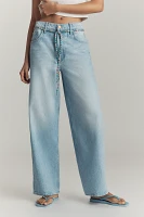 MOTHER The Shoelace Fun Dip High-Rise Wide-Leg Jeans