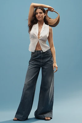 MOTHER The Headliner Sneak High-Rise Wide-Leg Jeans