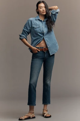 MOTHER The Insider Mid-Rise Bootcut Ankle Jeans